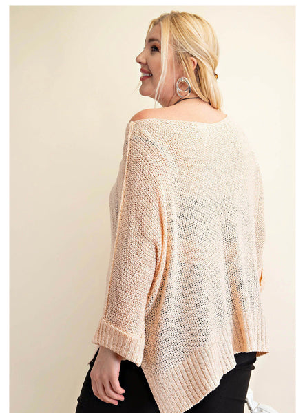 6405 Rebecca suéter ligero con cuello en V -¡Reg &amp; Plus!