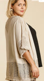 5405   Bianca Short Linen Blend Cardigan with Frayed Hem - Reg & Plus!
