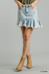4106   Everly 5-Pocket Non-Stretch Denim Skirt