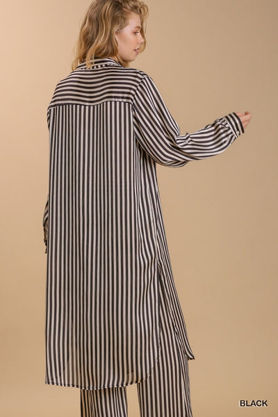 Lauryn Striped Button Down Dress/Kimono - Reg Only!