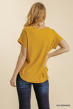 5454   Daryna Button Front Ribbed Top - Reg. & Plus Sizes!