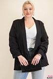5524   Traci Ruched Sleeve Lined Blazer - Reg & Plus!