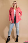 6423   Allison Soft Fleece Button Down Shacket