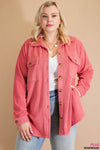 6423   Allison Soft Fleece Button Down Shacket