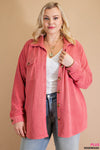 6423   Allison Soft Fleece Button Down Shacket