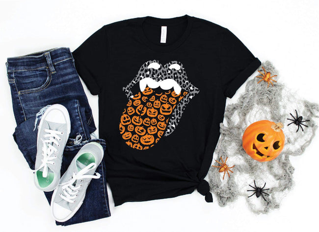 45813 Caren Pumpkin Rocker Labios Camiseta gráfica