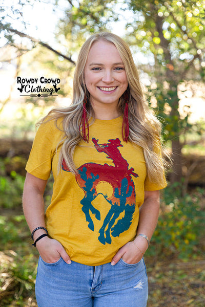 23686   Shanda Bowie Bronc Graphic T-Shirt by Rowdy Crowd