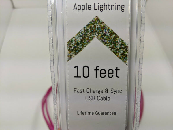 PAPP Cable Lightning compatible con Apple Cable de carga Basan de 10 pies con garantía de reemplazo de por vida, grado militar 