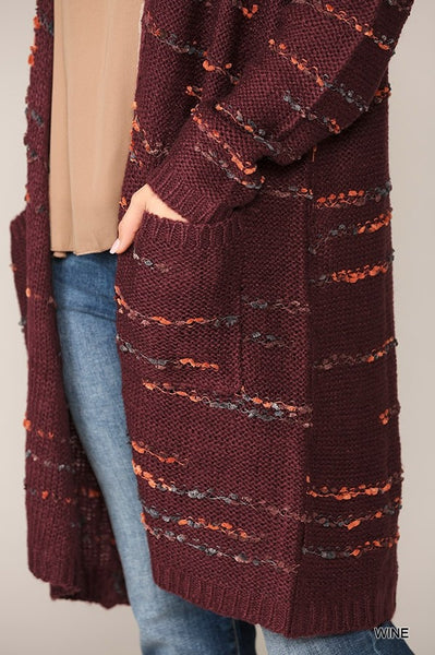 1467   Theresa Soft Multi-Thread Mixed Cardigan Sweater