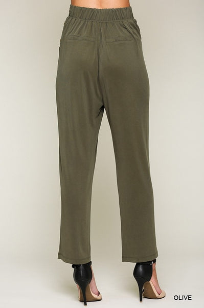 7026   Jan Cupro Side Button Detail Pants
