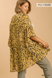 Marlene Sheer Animal Print Kimono w/ Metallic Threading - Reg & Plus!